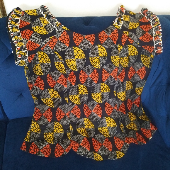 Ankara African 2 piece custom dress plus size 18. Multi colour print. Fully line - Picture 2 of 7